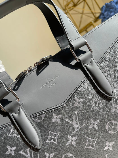 LV* Laptop Bag Size 39cm, Gray Monogram Pattern