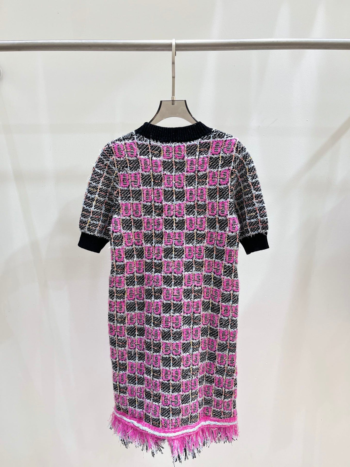 GG-intarsia knitted cotton dress