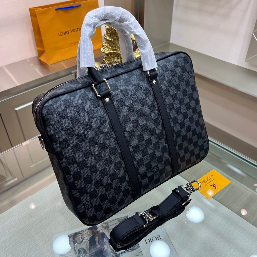 LV Porte Documents Voyage PM Damier Graphite Canvas For Men, Bags