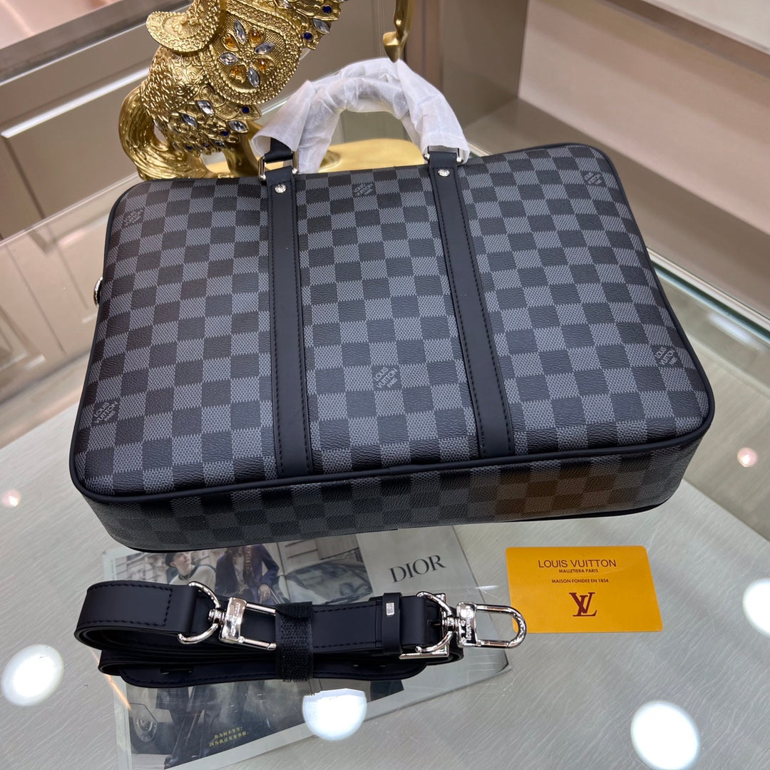 LV Porte Documents Voyage PM Damier Graphite Canvas For Men, Bags