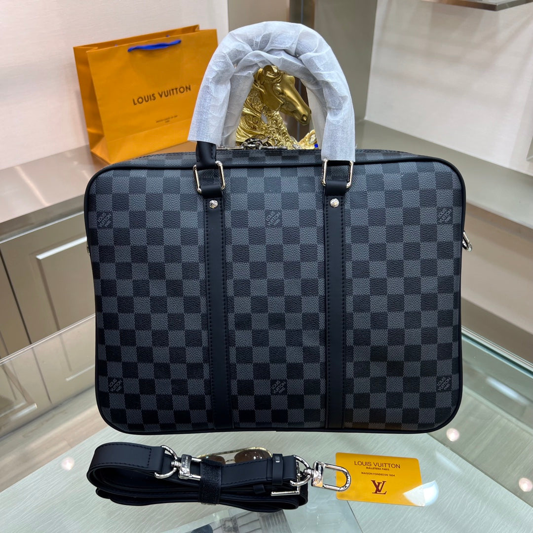 LV Porte Documents Voyage PM Damier Graphite Canvas For Men, Bags