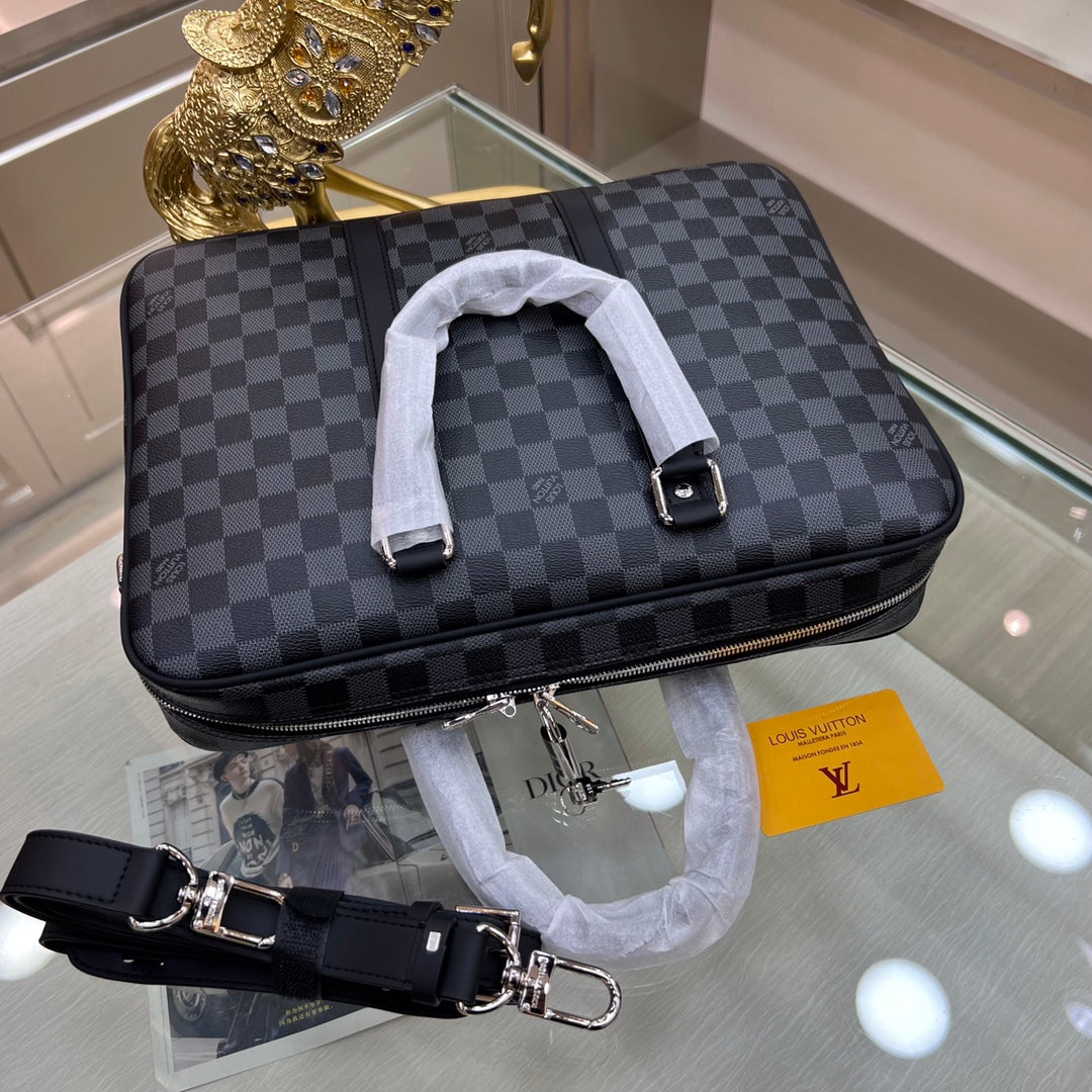 LV Porte Documents Voyage PM Damier Graphite Canvas For Men, Bags