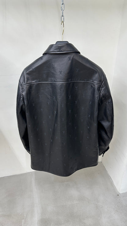 Embroidered Leather Signature Leather LV Jacket