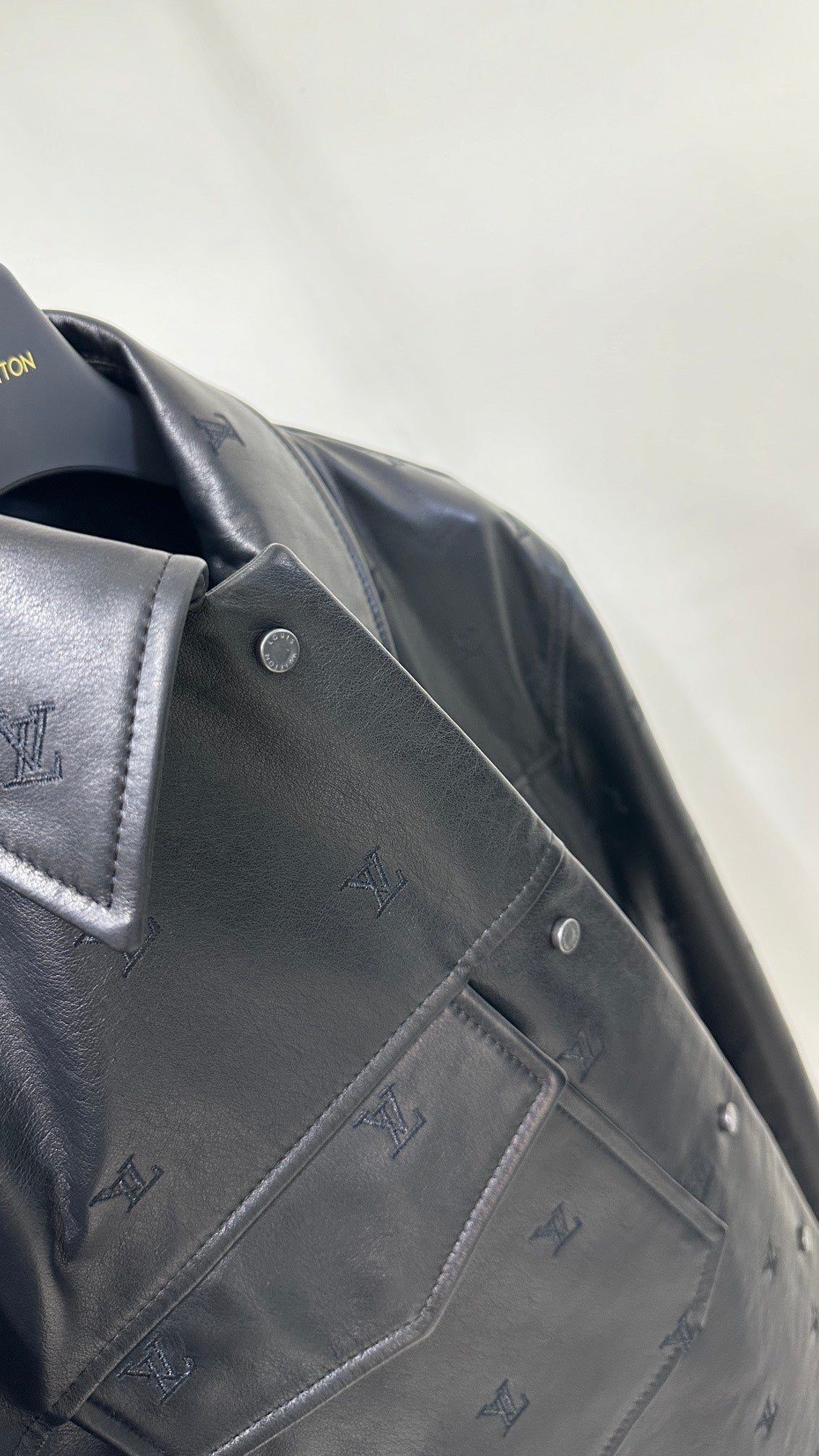 Embroidered Leather Signature Leather LV Jacket