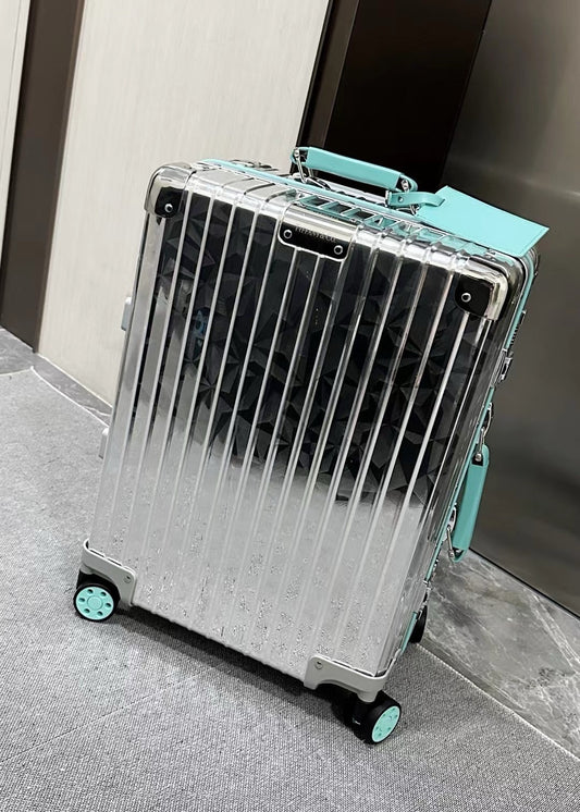 Rimowa x Tiffany & Co. Rock Cut Cabin Silver Rolling Suitcase